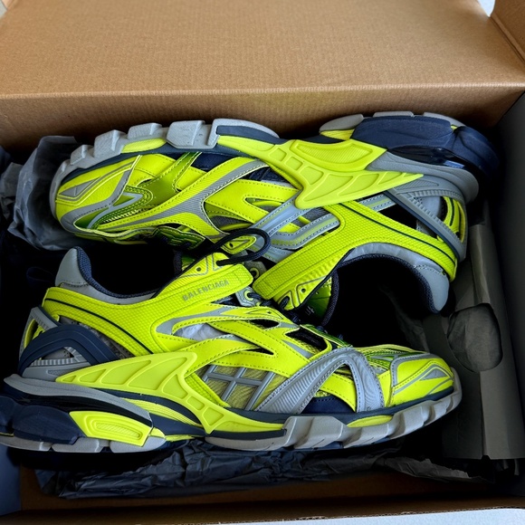 BALENCIAGA Track 2 Acid Neon Athletic Trainer Sneakers - slightly worn - Picture 2 of 10